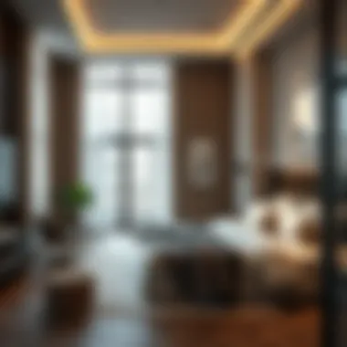 Innovative interior design showcasing bedding aesthetics