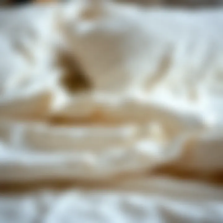 Quality fabric close-up of bed linens