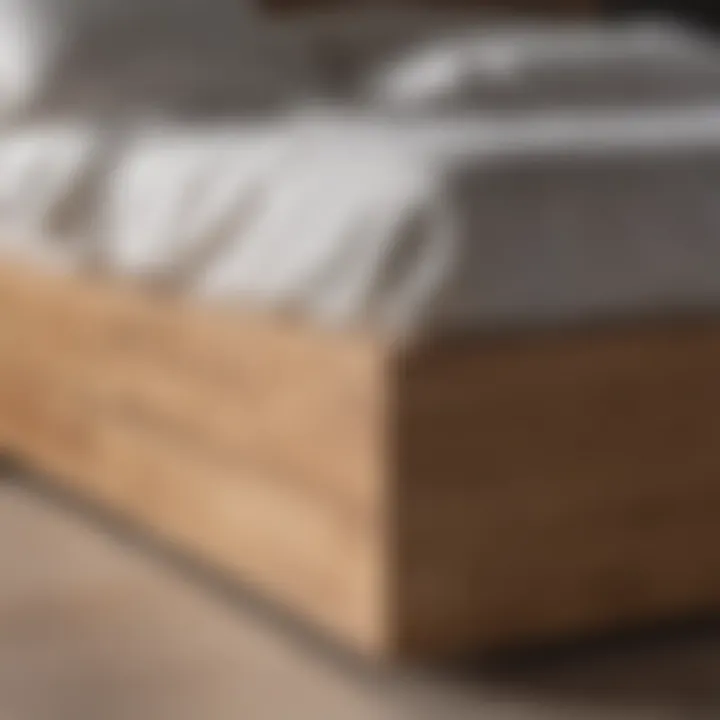 Close-up of quality materials used in bed construction