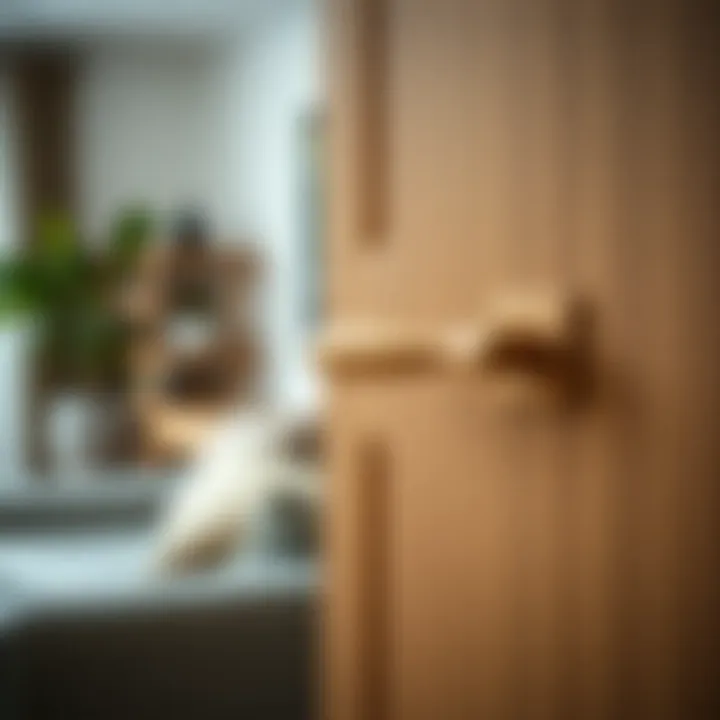 Timeless Wooden Handle in Modern Interiors Elegant wooden single handle in a contemporary setting