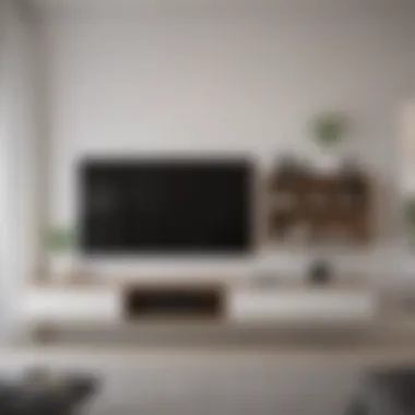 Functional Contemporary Shelf Functional television side shelf integrated into a contemporary design