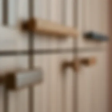 Diverse Material Options for Cabinet Handles Close-up of textured cabinet handles showcasing material variety