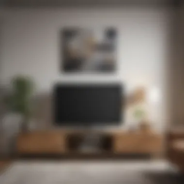 Cozy Room with Decorative TV Stand Cozy room featuring a TV stand with decorative elements