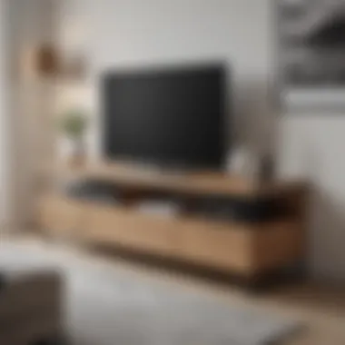 Contemporary Minimalist TV Stand Minimalist TV stand in a contemporary living room