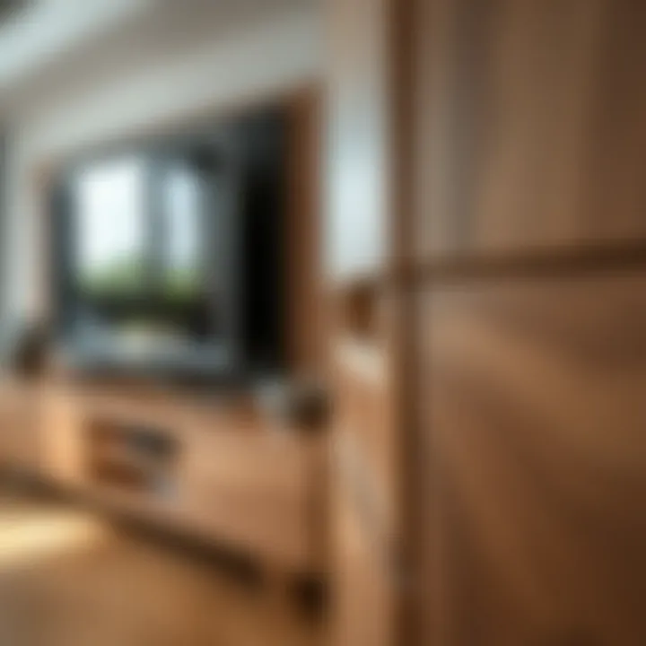 Premium Materials for TV Units Close-up of high-quality materials used in TV units