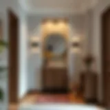 Stylish hallway with a modern vestiyer and decorative elements