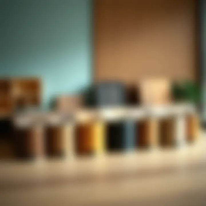 Diverse Wood Varnish Options A selection of various wood varnishes displayed elegantly.