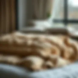 Luxurious wool comforter on a cozy bed