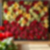 Elegant artificial flower wall showcasing vibrant colors