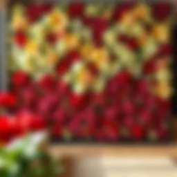 Elegant artificial flower wall showcasing vibrant colors