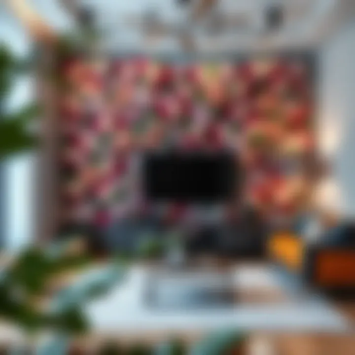 Modern Interiors with Floral Touches Modern interior incorporating artificial flower wall