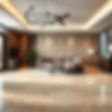 Elegant natural stone floor tiles in a modern living room