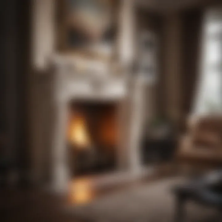 Warm lighting enhancing a decorated fireplace