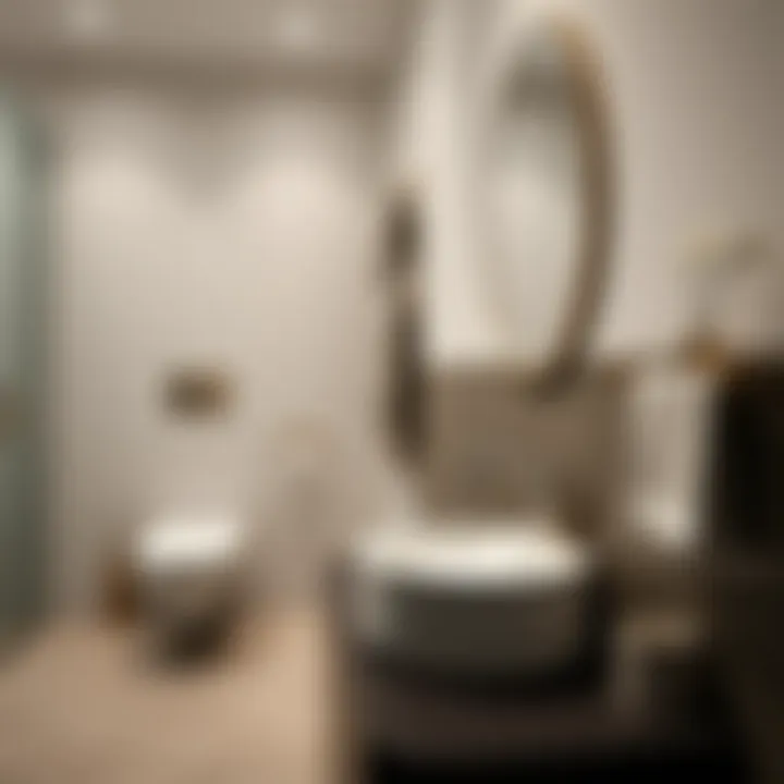 Stylish interior featuring a round sink in a contemporary bathroom