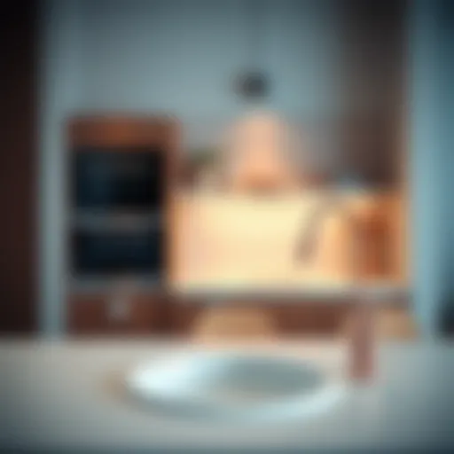 Modern Kitchen with Sleek Round Sink Sleek round sink integrated into a modern kitchen design