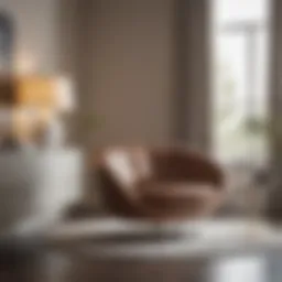 Elegant round single armchair in a modern living space