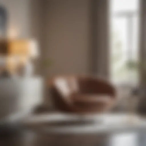 Elegant round single armchair in a modern living space