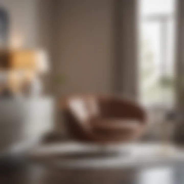 Elegant round single armchair in a modern living space